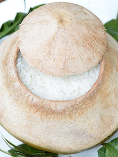 Coconut Rice in Shell is a brilliant invention unique to Bến Tre. Artisans pick young xiêm coconuts ...