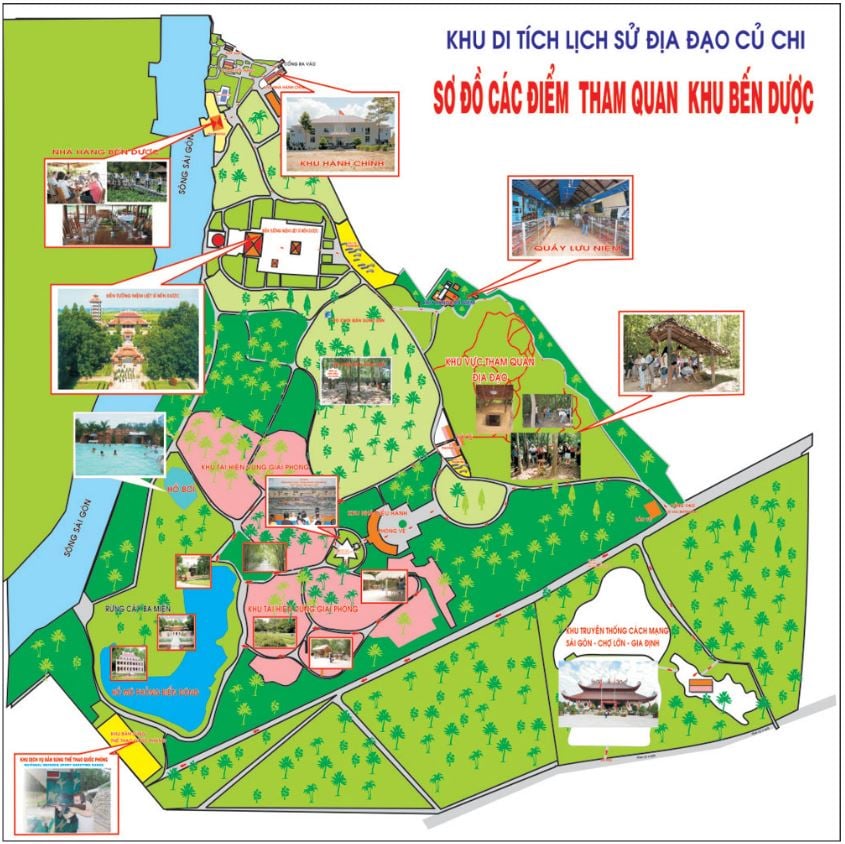 Địa đạo Củ Chi được bảo tồn tại hai khu vực chính: Bến Dược và Bến Đình, mỗi nơi mang một sắc thái r...