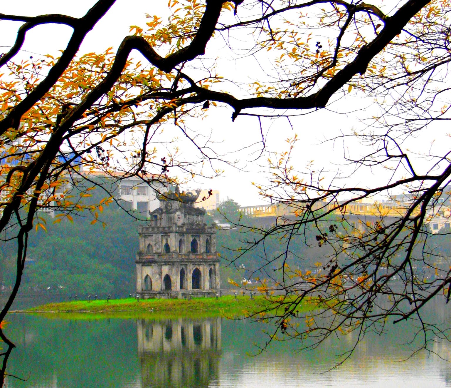 Prominently situated in the middle of the lake is the venerable Turtle Tower (Thap Rua), a unique ar...