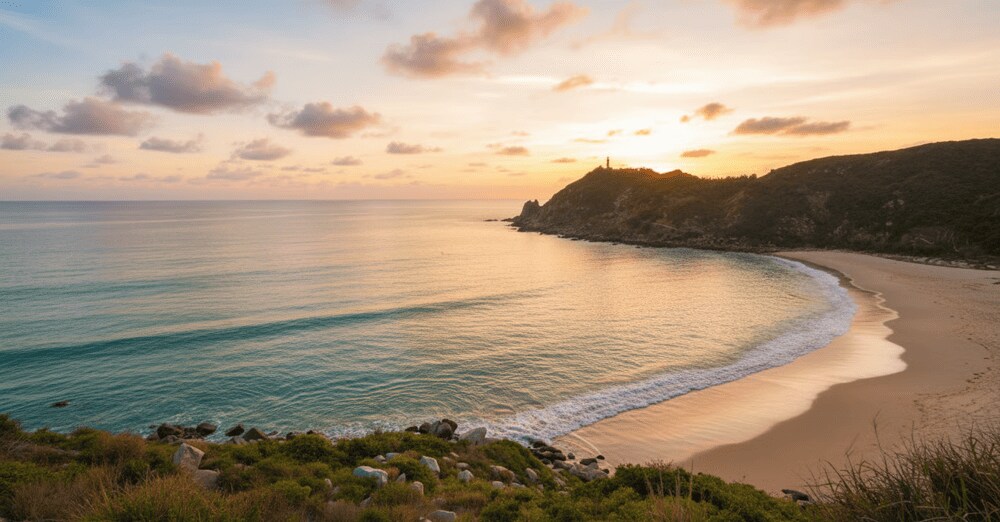 Nestled at the foot of Mui Dien, Bai Mon Beach appears like a hidden gem, captivating visitors with ...