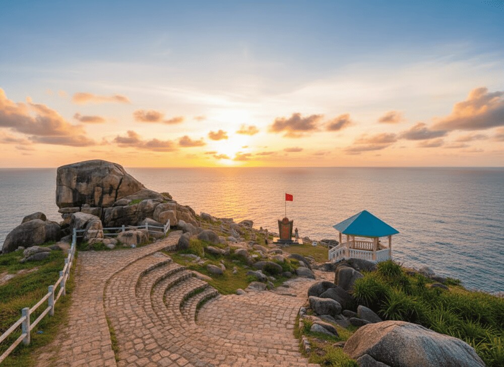 The Easternmost Point marker, crafted from a sturdy granite block, is a highly significant check-in ...