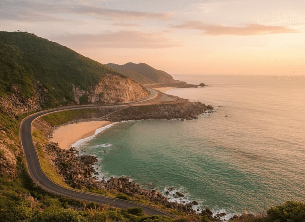 On the way to Mui Dien, you'll travel along the Phuoc Tan - Bai Nga coastal road, a winding path lik...