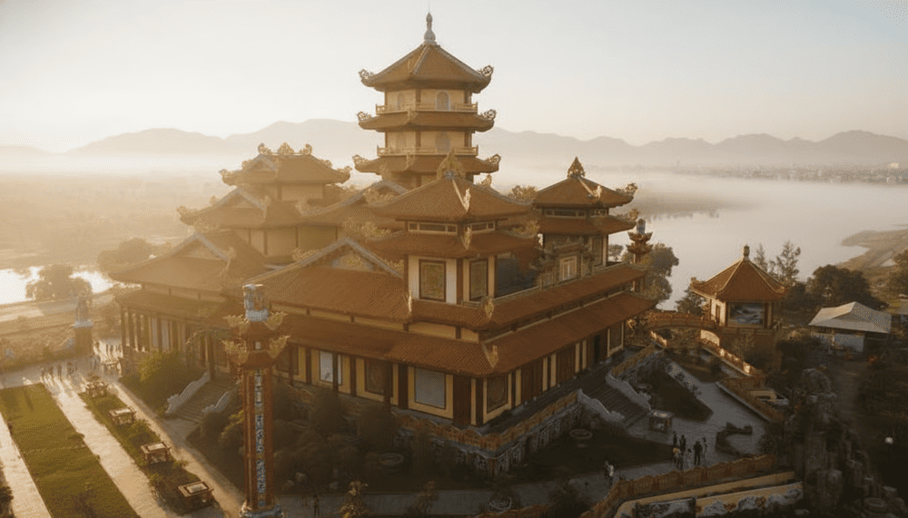 Kim Sơn, ngọn núi mang sắc vàng rực rỡ, tỏa sáng với vẻ đẹp linh thiêng trong quần thể Ngũ Hành Sơn....