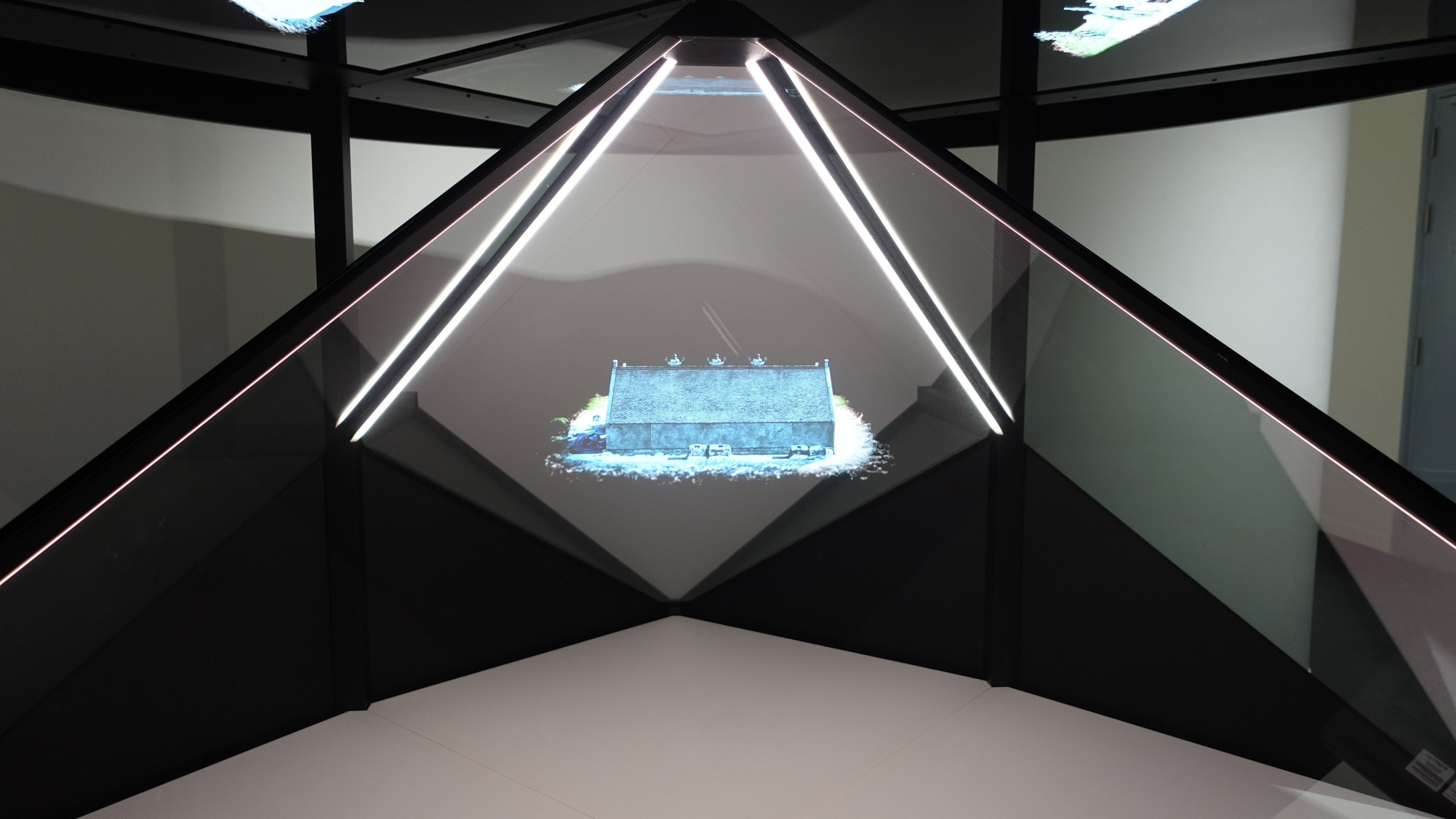 The Hologram Projection Zone featuring ancient Vietnamese pagodas, located on the second floor of th...