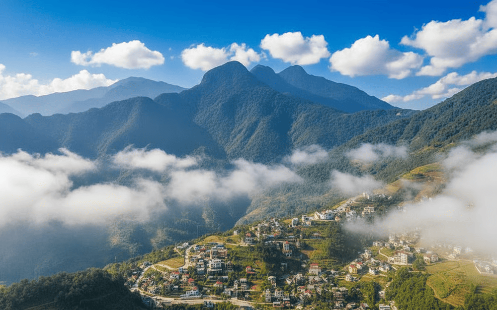On a high mountain peak, the Temple of Bà Chúa Thượng Ngàn (Forest Goddess) stands as a sacred, sole...