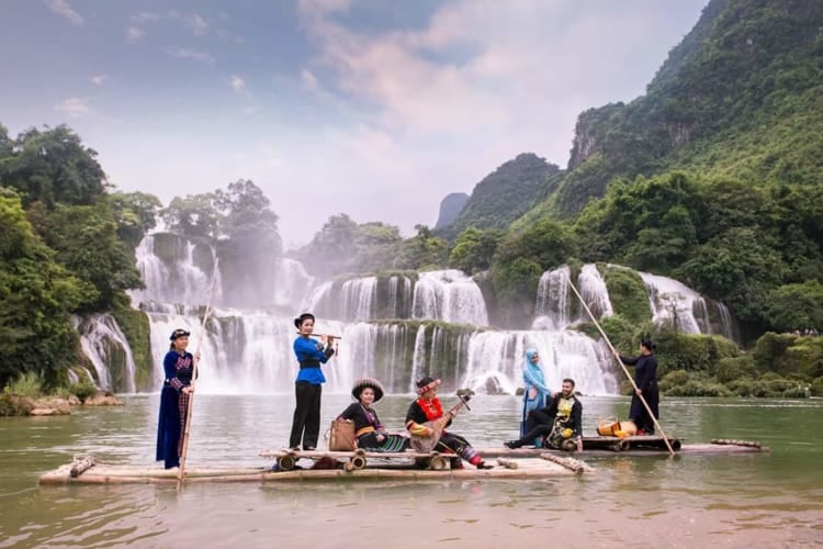 An unmissable experience at Ban Gioc is a motorboat excursion. The boat glides gently over the emera...
