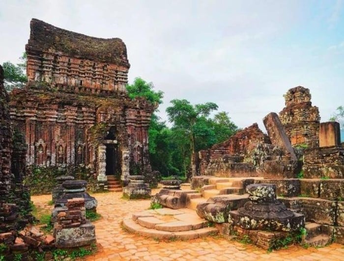 My Son's architecture is deeply influenced by Indian Hinduism, evident in every red brick and sandst...