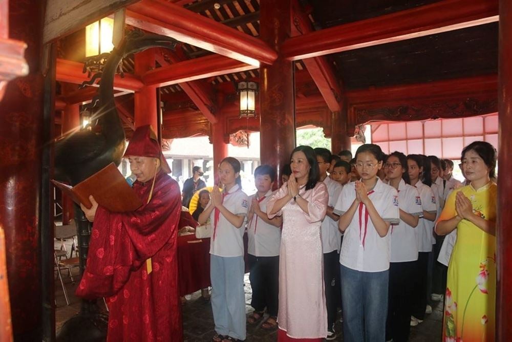 Immediately behind Khue Van Cac lies the square-shaped Thien Quang Well (Well of Heavenly Clarity), ...